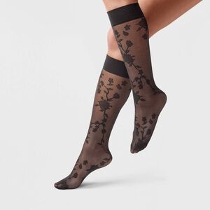 (4) Nordstrom Black Sheer Knee Highs Collection